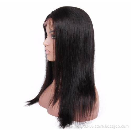 Human Hair Wigs Full Lace Wigs Brazilian Swiss Lace Remy Hair Silky Straight Wave Long ALL Colors Medium Brown Average Size 150%
